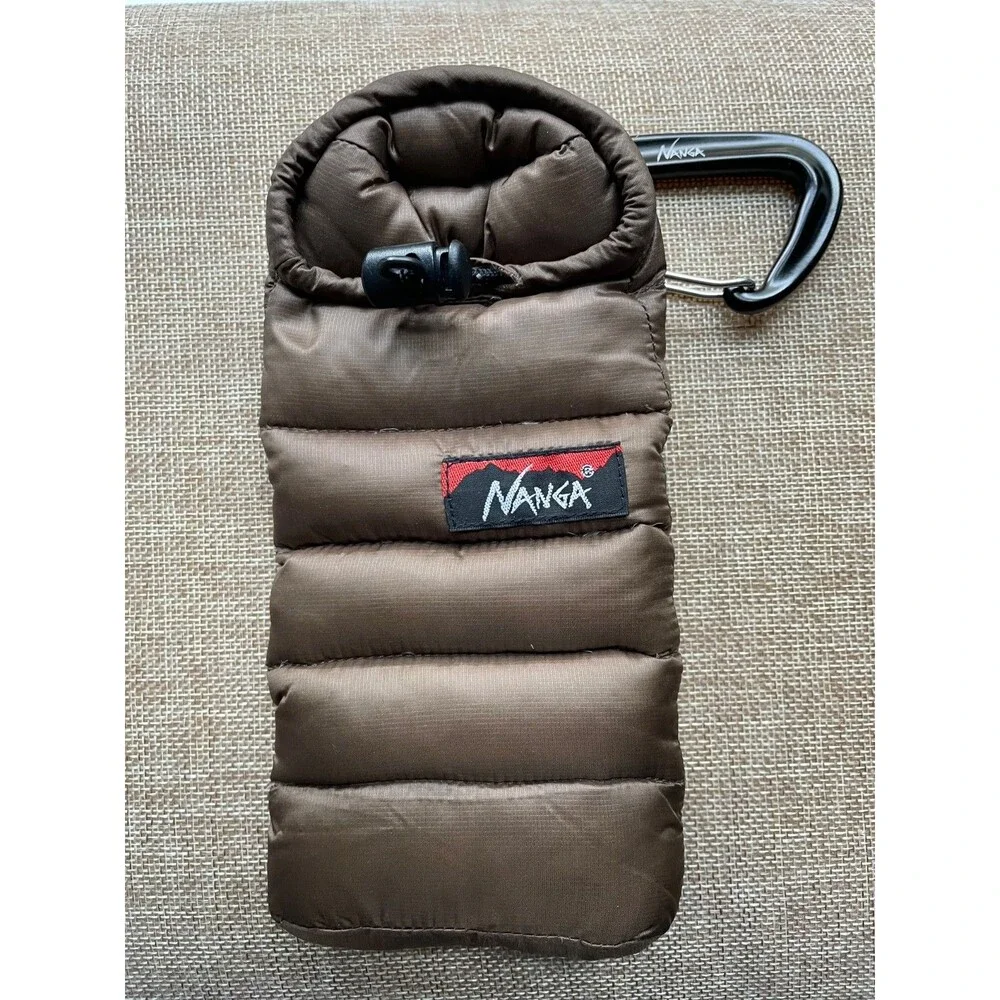 NANGA Mini Sleeping Bag Phone Case Coyote Brown Down-Filled Gorpcore EDC Pouch